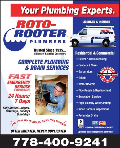 From drain cleaning to toilet clogs , water heaters to new installations, our experienced Glens Falls plumbers can do it all - on your schedule. . Roto rooter plumbing and drain